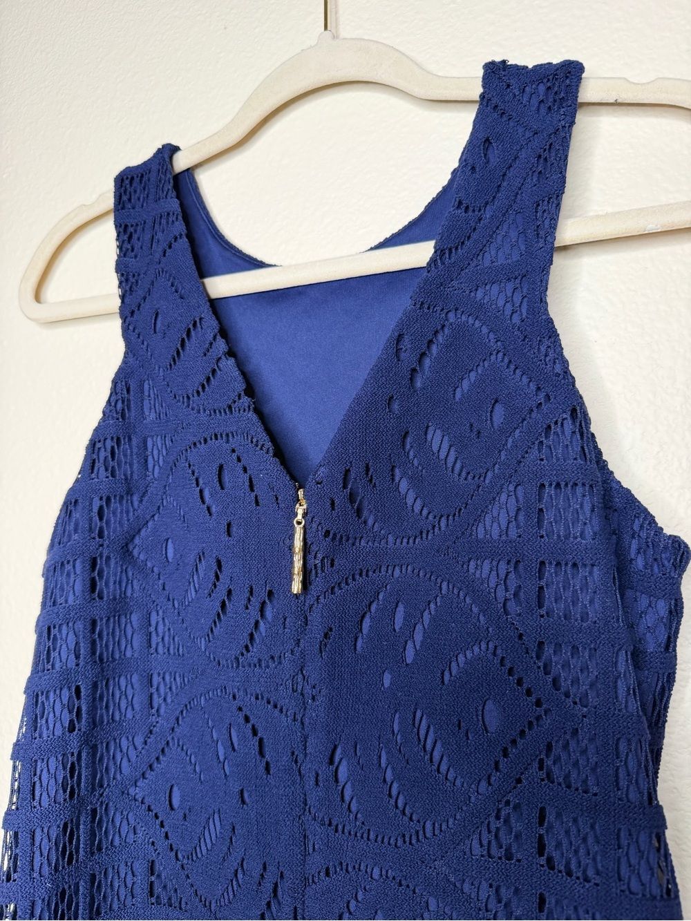 Lily Pulitzer Women's Mango Shift Lace Knit Dress S Sleeveless Navy Blue - Picture 7 of 10